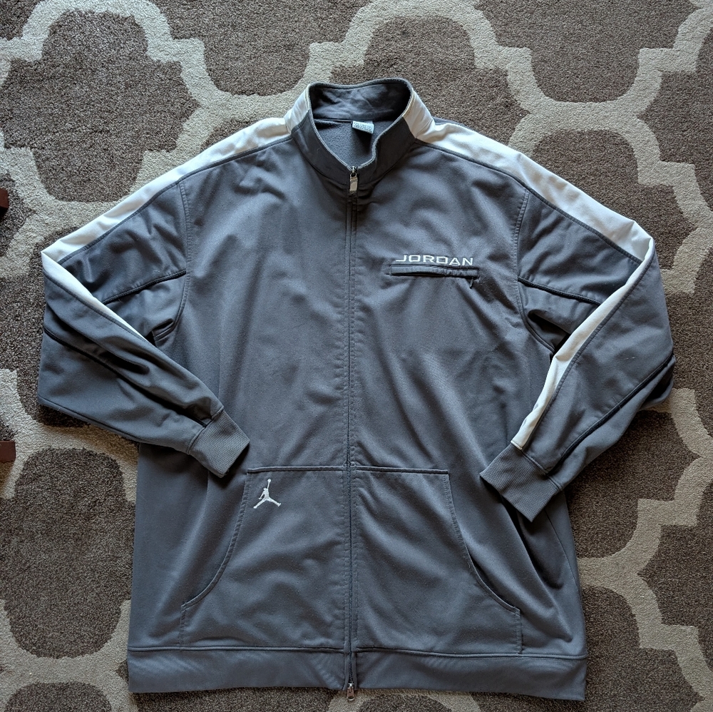 Air Jordan Men's Gray Full Zip Jacket 3XL XXXL Vintage
